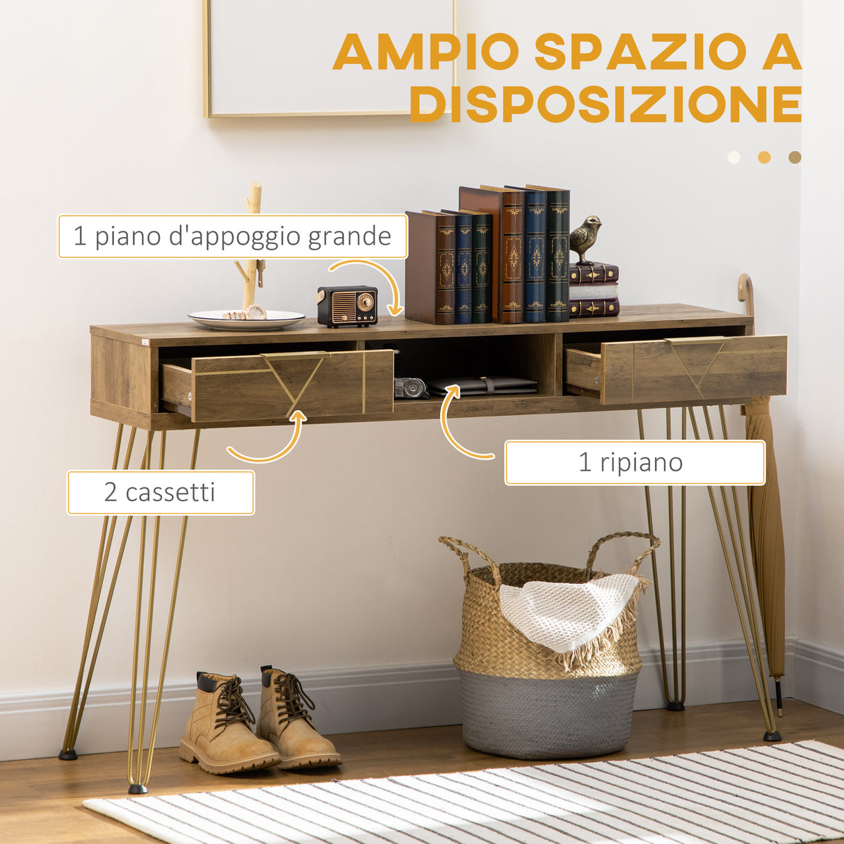 immagine-5-easycomfort-easycomfort-tavolo-consolle-in-truciolato-e-acciaio-per-ingresso-e-soggiorno-con-ripiano-aperto-e-2-cassetti-120x29x79-cm