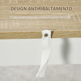 easycomfort easycomfort tavolo da bar con 3 mensole e barre protettive in acciaio e truciolato 112x57x106 cm bianco