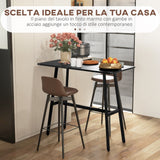 easycomfort easycomfort tavolo da bar rettangolare per 4 persone in mdf e metallo 118x58x98 cm nero