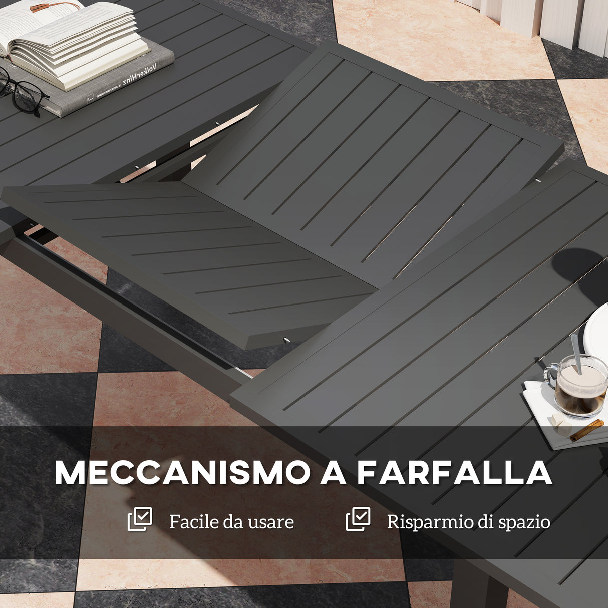 easycomfort easycomfort tavolo da giardino allungabile da 160 220 cm per 6 8 persone rettangolare in alluminio grigio