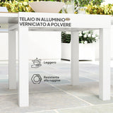 easycomfort easycomfort tavolo da pranzo da giardino allungabile 80 160 cm per 4 6 posti bianco