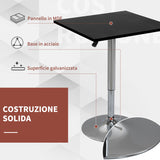 easycomfort easycomfort tavolo quadrato regolabile in altezza metallo e mdf tavolino da bar cucina soggiorno nero 60x60x69 93cm ean 8054144131962