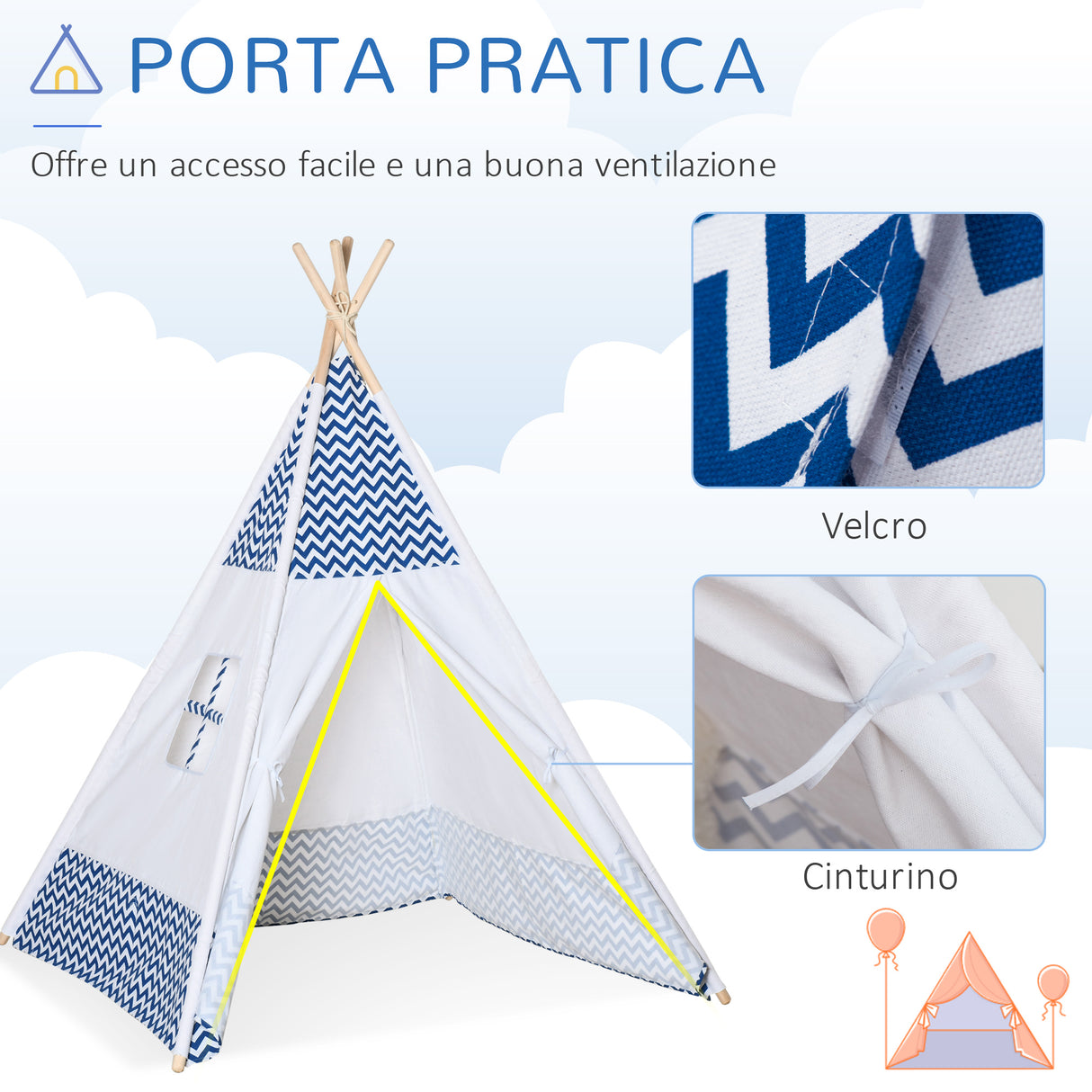 immagine-5-easycomfort-easycomfort-tenda-indiana-per-bambini-teepee-in-tessuto-e-legno-con-finestra-eta-3-6-anni-120x120x155cm-bianco-e-blu