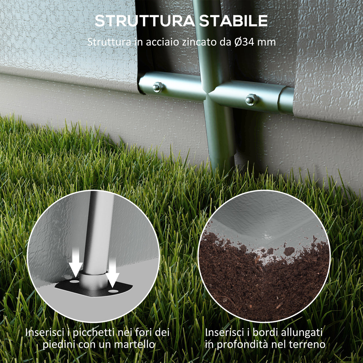 easycomfort easycomfort tendone per auto e feste con 2 finestre laterali in acciaio zincato e pe 618x265330x240 cm grigio chiaro