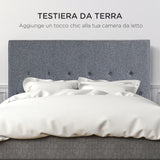easycomfort easycomfort testiera letto matrimoniale trapuntata a bottoni con 2 ganci in tessuto effetto lino 160x7x120 cm grigia