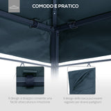 easycomfort easycomfort tetto di ricambio per gazebo 3x3 m in poliestere grigio con 8 fori di ventilazione