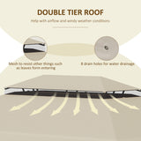 easycomfort easycomfort tettuccio di ricambio per gazebo da giardino 3x4m con tetto a 2 livelli in poliestere beige