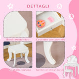 easycomfort easycomfort toeletta per bambini con sgabello tavolo trucco con triplo specchio e cassetto 63x40x85 5cm bianco