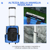 easycomfort easycomfort trasportino zaino 2 in 1 per cani e gatti con tasche e maniglia telescopica 42x25x55cm blu