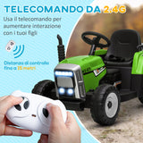 easycomfort easycomfort trattore elettrico per bambini 3 6 anni con rimorchio rimovibile batteria 12v e telecomando verde