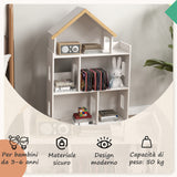 easycomfort easycomfortzonekiz libreria per bambini 3 6 anni a 3 livelli per libri e giochi in mdf e legno di pino 65x25x108 5 cm bianco