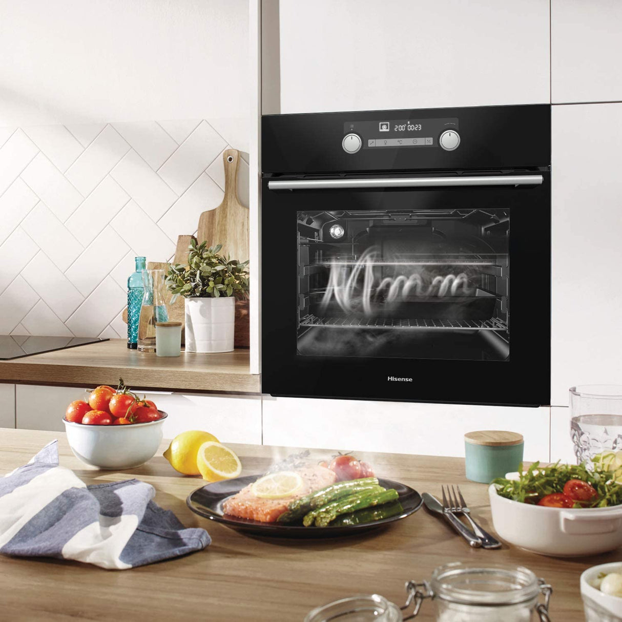 forno ad incasso multifunzione hisense bsa5329pg 70 l 60 cm ventilato con grill capacita 70 litri 60 cm colore nero