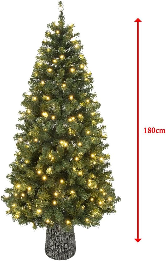 immagine-5-le-stelle-albero-di-natale-artificiale-verde-h-180cm-x-l-91cm-pino-super-folto-con-230-luci-led-incorporate-e-base-effetto-legno