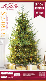 le stelle albero di natale artificiale verde h 240cm x l 160cm super folto con 650 luci led 20 luci flash incorporate e base a croce in metallo