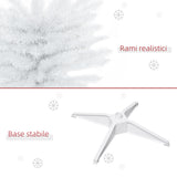 easycomfort easycomfort albero di natale artificiale 180 cm con rami realistici albero di natale alto e stretto con base in plastica bianco