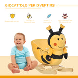 easycomfort easycomfort animale a dondolo per bambini a forma di ape in legno di pioppo con musica 60x33x45 cm giallo e nero