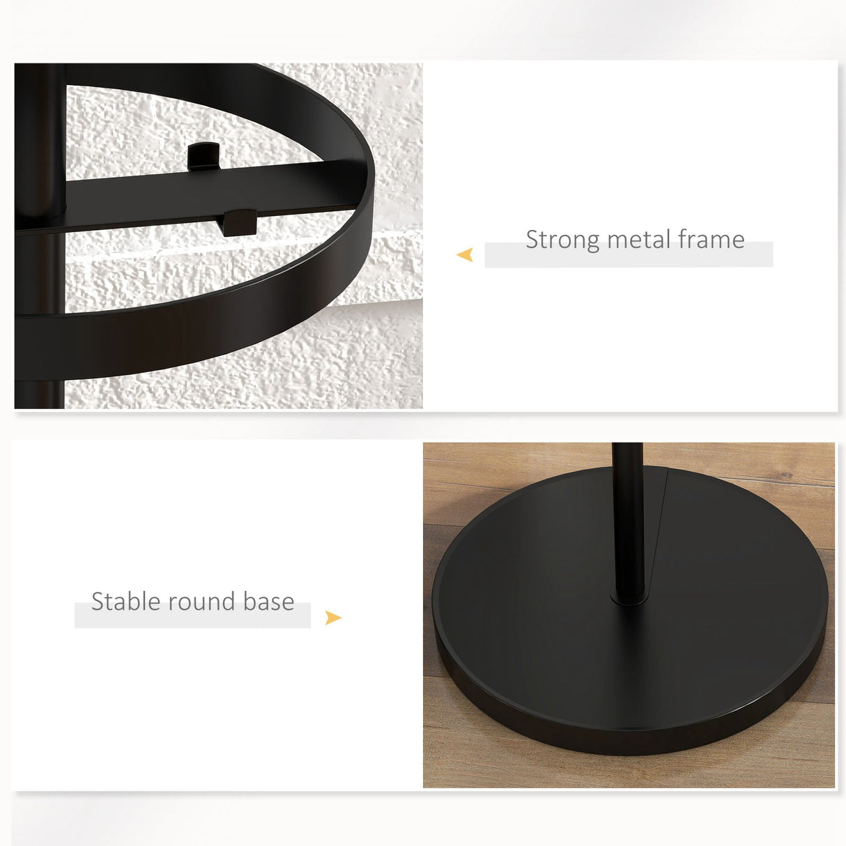 easycomfort easycomfort appendiabiti da terra con portaombrelli e 8 ganci a disco in metallo 34 x 177cm nero