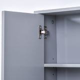 easycomfort easycomfort armadietto doppia porta a vetro con ripiano regolabile da bagno da parete legno 48x14 5x45cm grigio ean 8054111845229