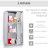 easycomfort easycomfort armadietto porta medicinali pronto soccorso cassetta medicine in acciaio porta in vetro e 2 chiavi 48x25cm ean 8054144134895