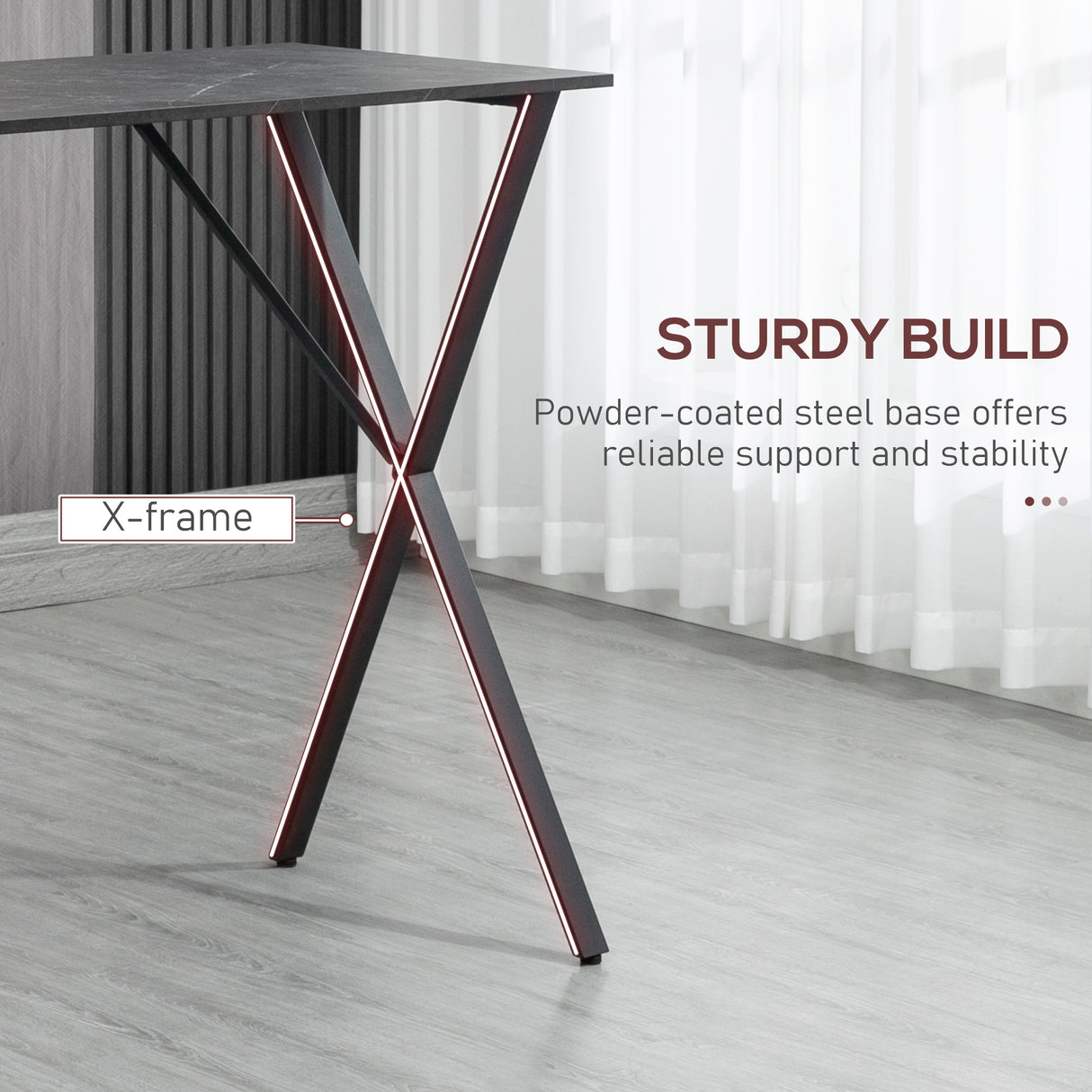 easycomfort easycomfort bancone bar tavolo alto stile industriale effetto marmo legno e acciaio 120x60x102 cm nero