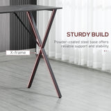 easycomfort easycomfort bancone bar tavolo alto stile industriale effetto marmo legno e acciaio 120x60x102 cm nero