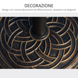 easycomfort easycomfort base per ombrellone rotonda da 12kg in resina con decorazione per pali da 38mm e 48mm 45x33cm bronzo