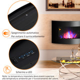 easycomfort easycomfort caminetto elettrico da parete con effetto fiamma colorato con telecomando in acciaio inox e vetro 65x11 4x52 cm nero ean 8054144139715