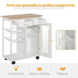 easycomfort easycomfort carrello da cucina con ruote cassetti e 2 cesti mobile da cucina salvaspazio in legno di pino bianco 70 x 37 x 85cm ean 8054144137285