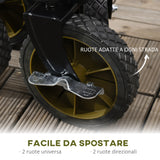 easycomfort easycomfort carrello da giardino 125l pieghevole con maniglia e 5 sacche 108x55x93 cm verde