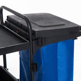 easycomfort easycomfort carrello pulizie professionale a 3 ripiani con sacco per immondizia ganci per scopa secchio lavapavimenti con strizzatore per mocio e 5 ruote per hotel e albergo 111x63 3x103 cm nero ean 8055776915616