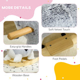 easycomfort easycomfort cavallo a dondolo a forma di cane husky per bambini da 18 36 mesi 60x33x50cm grigio