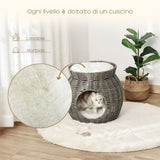 immagine-6-easycomfort-easycomfort-cesta-per-gatti-a-2-livelli-in-rattan-pe-con-cuscini-lavabili-in-peluche-50x43-5cm