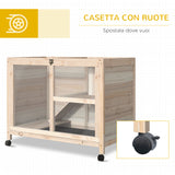 easycomfort easycomfort conigliera in legno a 2 piani con casetta rampa e vassoio estraibile 91 5x53 3x73cm