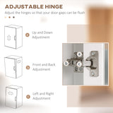 easycomfort easycomfort credenza moderna a 2 ante con mensole regolabili in legno e vetro 76x36x160cm bianco