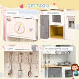 easycomfort easycomfort cucina giocattolo 2 pezzi per bambini 3 6 anni con utensili da cucina luci ed effetti sonori in mdf e pp