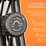 easycomfort easycomfort cyclette pieghevole 2 in 1 resistenza magnetica regolabile 8 livelli bici da fitness con sensore di frequenza cardiaca elastici per braccia schermo lcd rosso