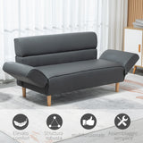 easycomfort easycomfort divano 2 posti convertibile in divano letto singolo con braccioli regolabili 164x71x75cm