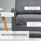 easycomfort easycomfort divano 3 posti economico per casa e ufficio con 4 gambe in metallo divano con braccioli imbottiti tessuto effetto lino grigio