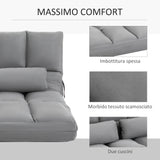 easycomfort easycomfort divano da terra pieghevole a lettino schienale reclinabile su 7 livelli e cuscini divano moderno per tv giochi lettura yoga ufficio 130x73x60 cm grigio chiaro ean 8055776914688