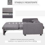 easycomfort easycomfort divano letto 2 posti 2 in 1 con vano contenitore e design moderno letto singolo imbottito e rivestito in lino grigio