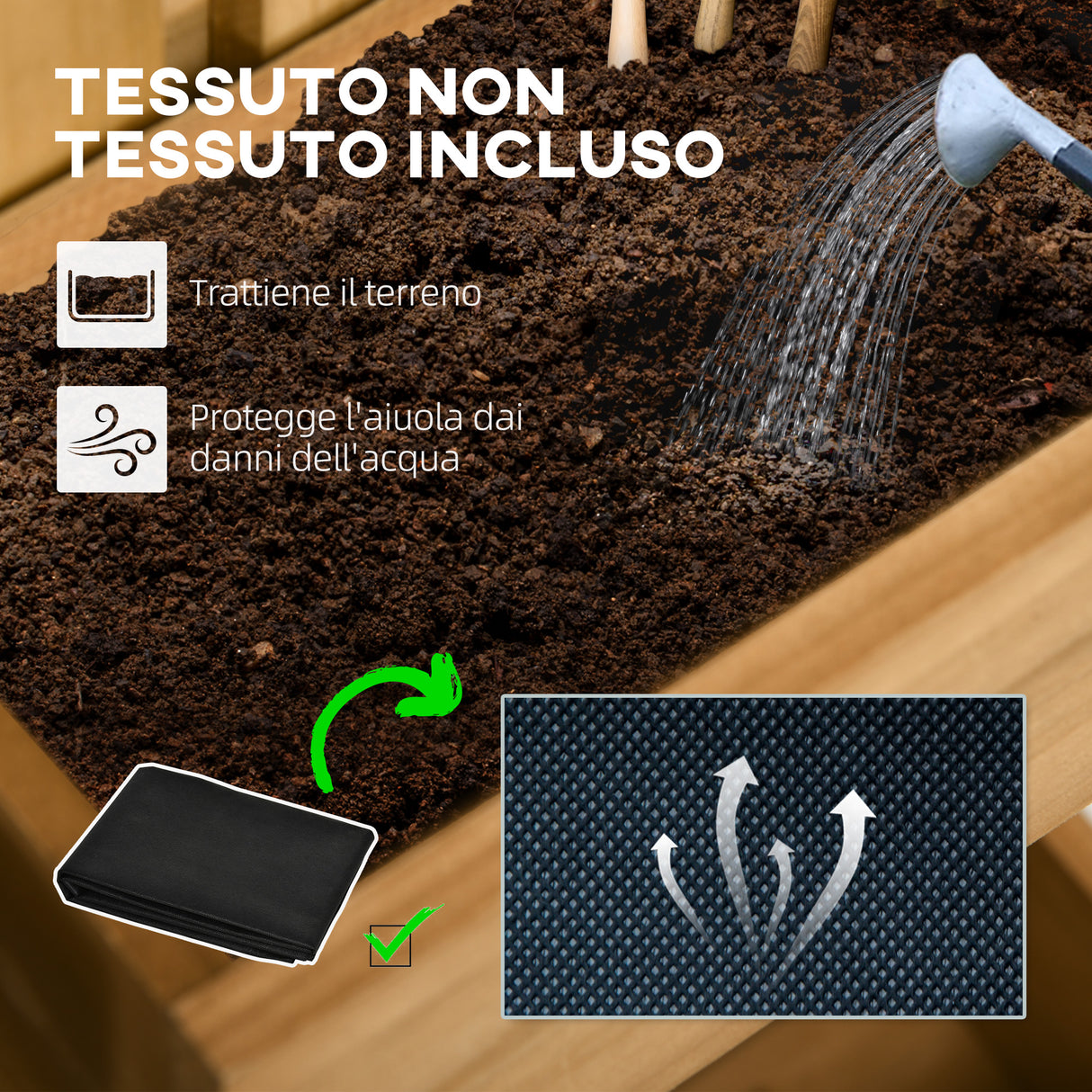 easycomfort easycomfort fioriera da esterno verticale in legno con 3 vasi rimovibili 60x16x80cm