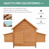 easycomfort easycomfort gabbia per galline in legno con tetto impermeabile pollaio prefabbricato da esterno 160x98 5x107cm