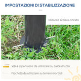 easycomfort easycomfort gazebo da giardino 3x3m in acciaio con doppio tettuccio e tende beige e grigio