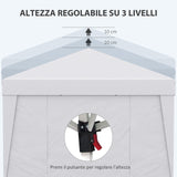easycomfort easycomfort gazebo pieghevole 3x3 m con altezza regolabile con design pop up e finestre bianco