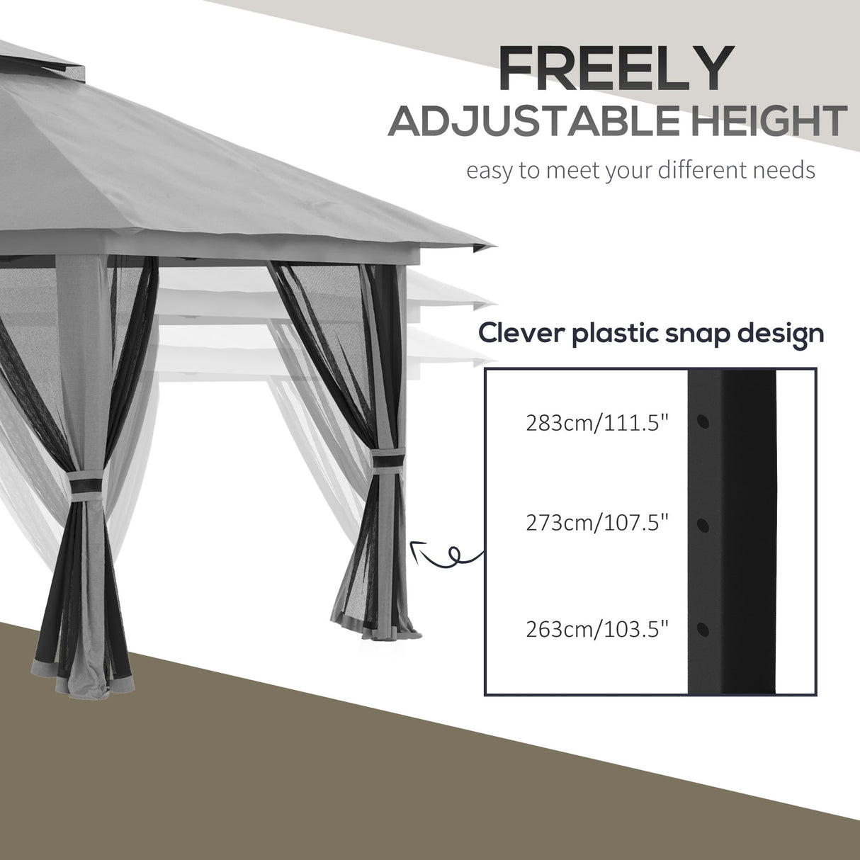 easycomfort easycomfort gazebo pieghevole 4x4 con borsa da trasporto picchetti funi e sacchi di sabbia inclusi 392x392x283 cm grigio