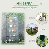 easycomfort easycomfort mini serra da giardino e terrazza per piante a 5 ripiani in acciaio con copertura in pvc 69x49x193 cm verde