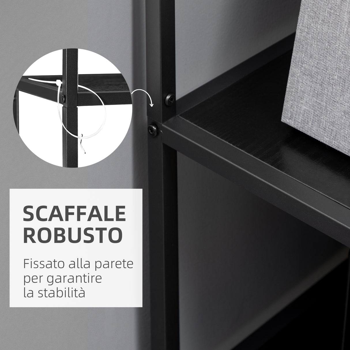 immagine-6-easycomfort-easycomfort-mobile-libreria-a-7-livelli-in-truciolato-e-acciaio-per-soggiorno-camera-da-letto-e-ufficio-83x34x180-cm-nero