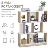 easycomfort easycomfort mobile libreria a 8 ripiani per soggiorno e camera da letto in legno 100x27x124 cm rovere e bianco ean 8054111845847