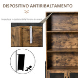 immagine-6-easycomfort-easycomfort-mobile-libreria-design-industriale-con-ripiani-e-armadietto-in-legno-e-metallo-marrone-rustico-e-nero-81x40x160cm