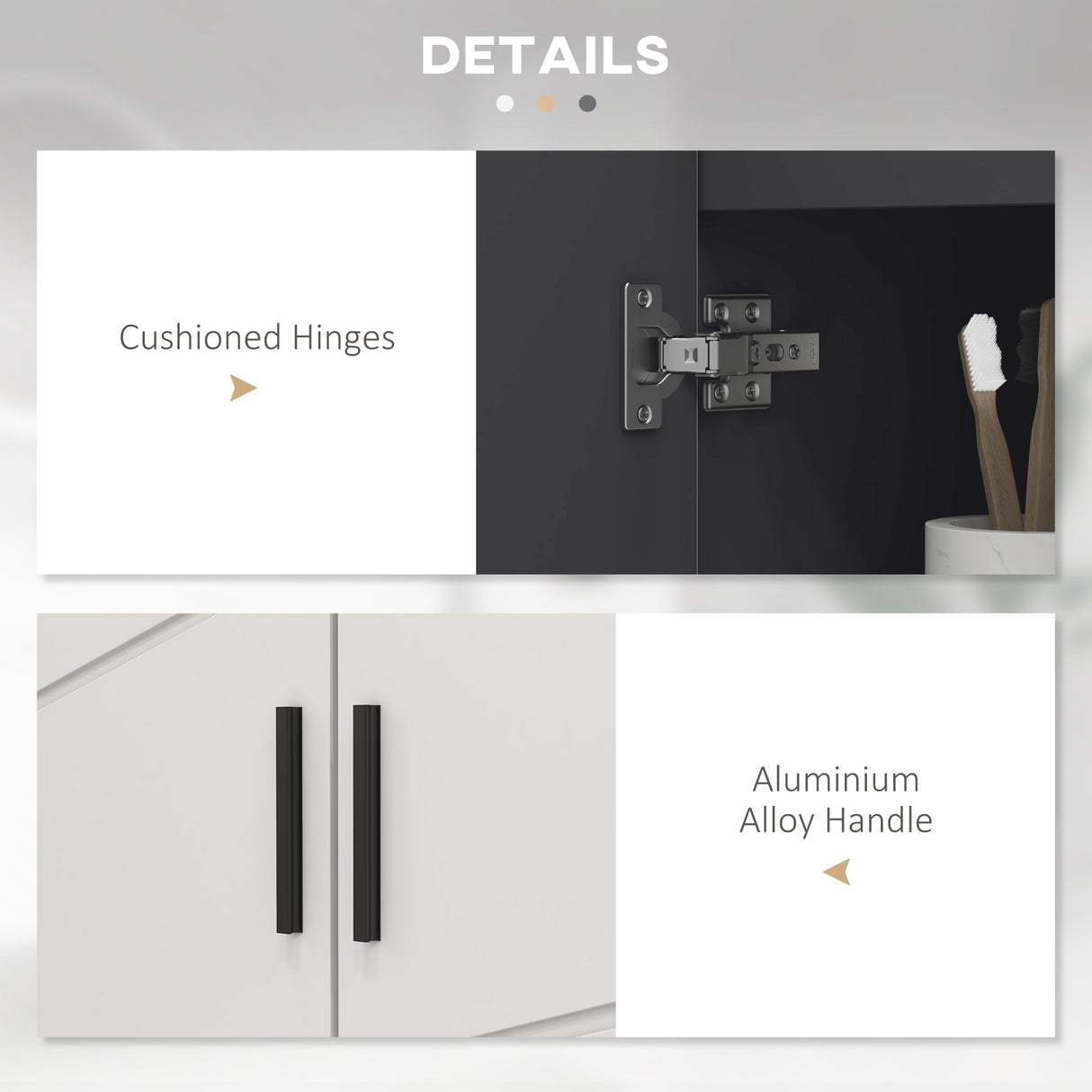 easycomfort easycomfort mobile sottolavabo bagno per piedistallo con armadietto 2 ante 60x30x60cm grigio